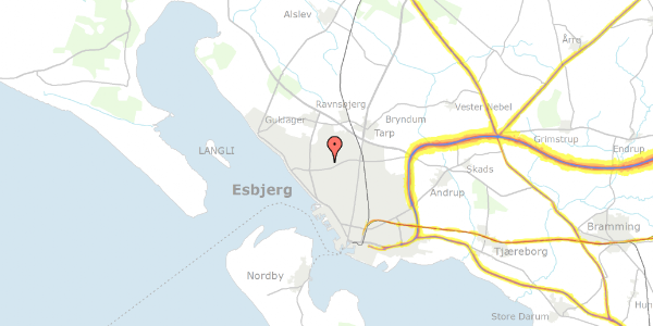 Trafikstøjkort på Højagervej 43, 6710 Esbjerg V