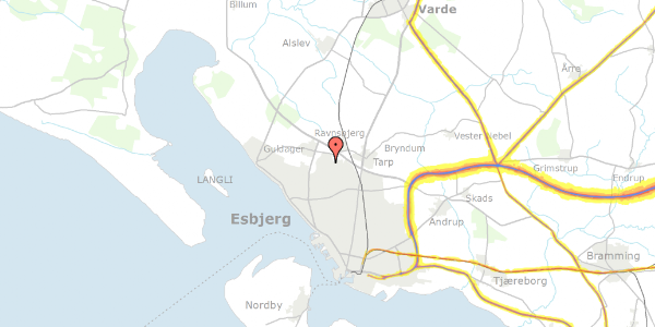 Trafikstøjkort på Krebsens Kvarter 115, 6710 Esbjerg V