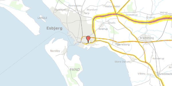 Trafikstøjkort på Lorents Møllers Vej 34, 6700 Esbjerg