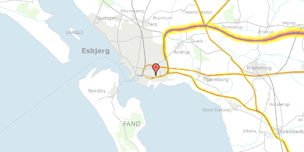 Trafikstøjkort på Lorents Møllers Vej 49, 6700 Esbjerg