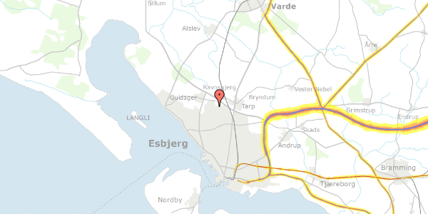 Trafikstøjkort på Løvens Kvarter 30, 6710 Esbjerg V