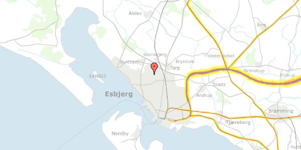 Trafikstøjkort på Marsvænget 48, 6710 Esbjerg V