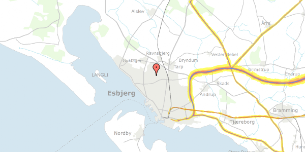 Trafikstøjkort på Marsvænget 89, 6710 Esbjerg V