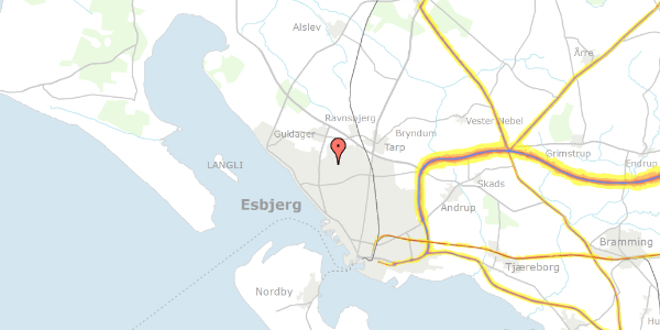 Trafikstøjkort på Merkurvænget 119, 6710 Esbjerg V