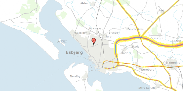 Trafikstøjkort på Mosevangen 26, 6710 Esbjerg V