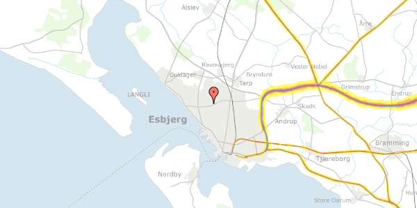 Trafikstøjkort på Mosevangen 86, 6710 Esbjerg V