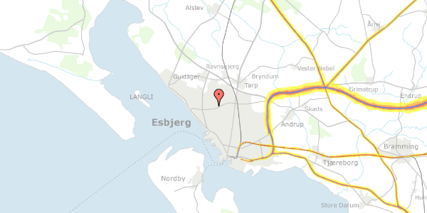 Trafikstøjkort på Mosevangen 98, 6710 Esbjerg V