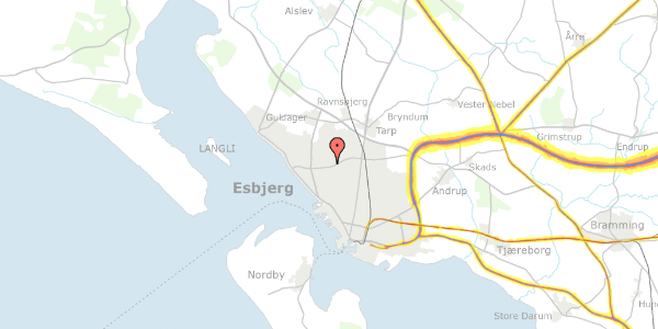 Trafikstøjkort på Mosevangen 128, 6710 Esbjerg V