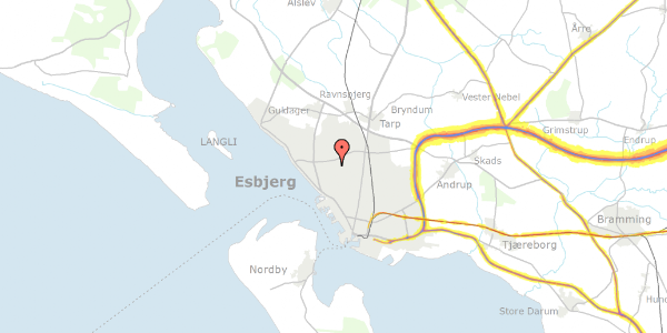 Trafikstøjkort på Muslingevej 13, 6710 Esbjerg V