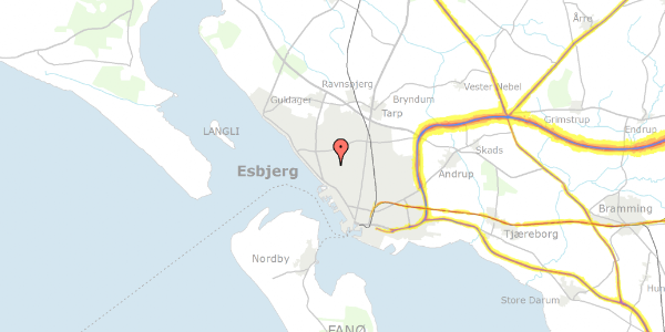 Trafikstøjkort på Norddalsparken 2, 6710 Esbjerg V