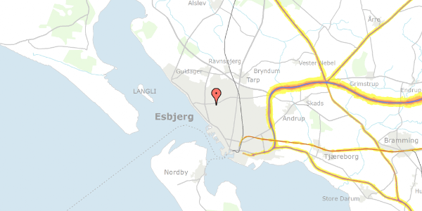Trafikstøjkort på Nordre Fovrfeldvej 38, 6710 Esbjerg V
