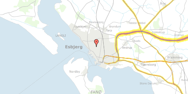 Trafikstøjkort på Parkvej 66, 6710 Esbjerg V