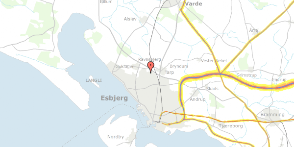 Trafikstøjkort på Saturnvænget 19, 6710 Esbjerg V