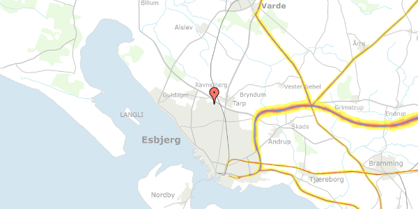 Trafikstøjkort på Saturnvænget 28, 6710 Esbjerg V