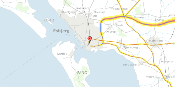 Trafikstøjkort på Skolegade 13, 1. 8, 6700 Esbjerg