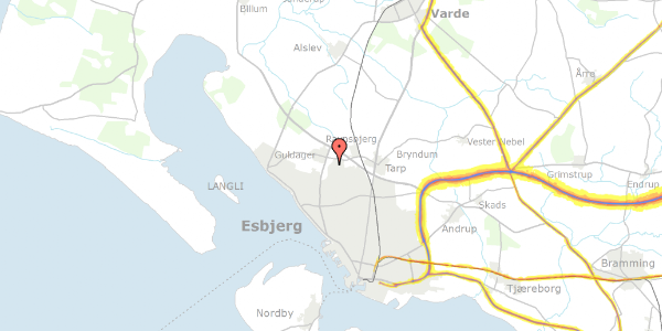 Trafikstøjkort på Skorpionens Kvarter 25, 6710 Esbjerg V