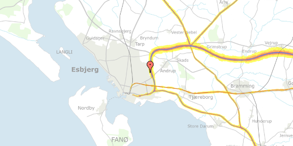 Trafikstøjkort på Spangsbjerg Møllevej 318, st. 11, 6705 Esbjerg Ø