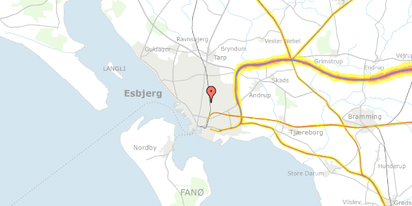 Trafikstøjkort på Spangsbjerghaven 55, 6700 Esbjerg