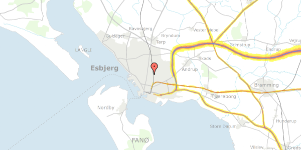 Trafikstøjkort på Spangsbjerghaven 59, 6700 Esbjerg