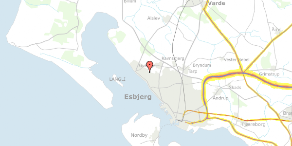 Trafikstøjkort på Styrmandsvænget 268, 6710 Esbjerg V