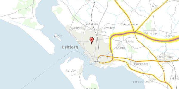 Trafikstøjkort på Sylvestervej 68, 6710 Esbjerg V