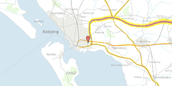 Trafikstøjkort på Sønderdalen 7, 6700 Esbjerg