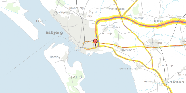 Trafikstøjkort på Sønderengen 7, 6700 Esbjerg