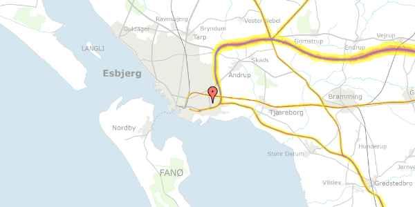 Trafikstøjkort på Sønderengen 34, 6700 Esbjerg