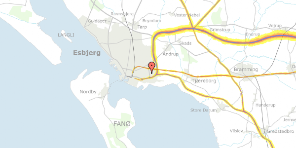 Trafikstøjkort på Sønderengen 43, 6700 Esbjerg