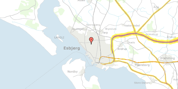 Trafikstøjkort på Søstjernen 12, 6710 Esbjerg V