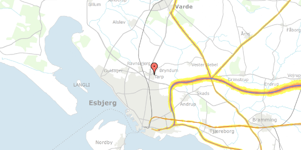 Trafikstøjkort på Tarp Byvej 43, 6715 Esbjerg N