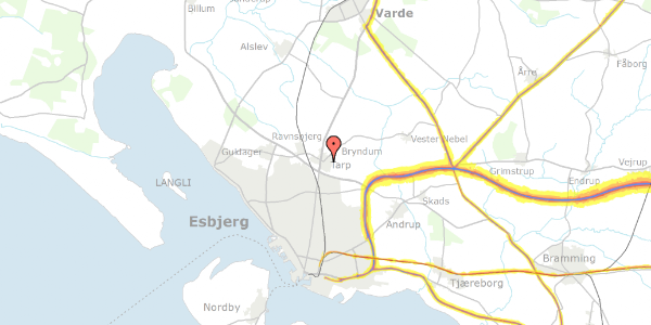 Trafikstøjkort på Tarp Byvej 64, 6715 Esbjerg N