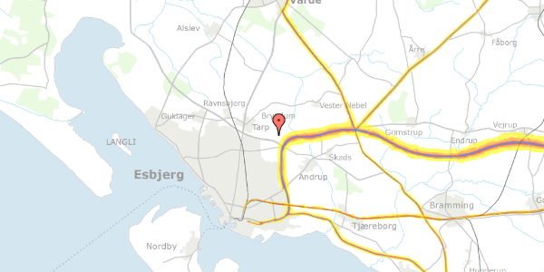 Trafikstøjkort på Tarp Byvej 159, 6715 Esbjerg N