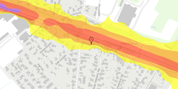 Trafikstøjkort på Tjæreborg Stationsvej 3, 6731 Tjæreborg