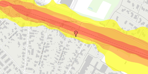 Trafikstøjkort på Tjæreborg Stationsvej 25, 6731 Tjæreborg
