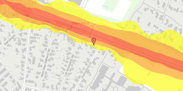 Trafikstøjkort på Tjæreborg Stationsvej 27, st. , 6731 Tjæreborg