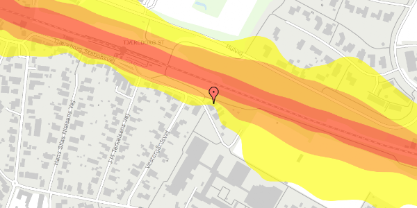 Trafikstøjkort på Tjæreborg Stationsvej 28, 6731 Tjæreborg