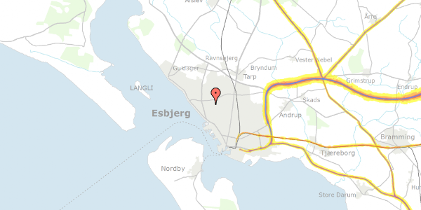 Trafikstøjkort på Tåsingevej 19, 6710 Esbjerg V