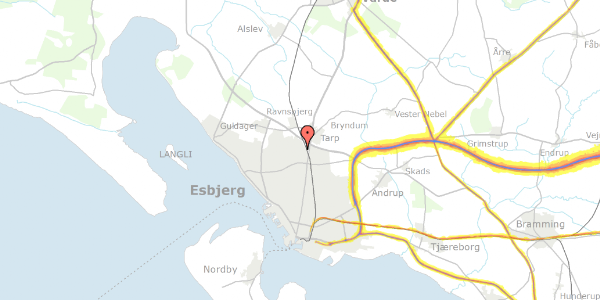 Trafikstøjkort på Umanakvej 19, 6715 Esbjerg N