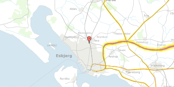 Trafikstøjkort på Umanakvej 46, 6715 Esbjerg N