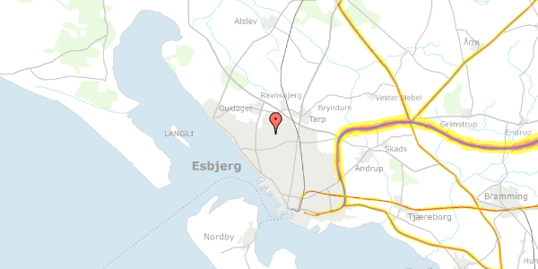 Trafikstøjkort på Venusvænget 62, 6710 Esbjerg V