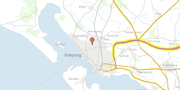 Trafikstøjkort på Venusvænget 81, 6710 Esbjerg V