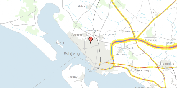 Trafikstøjkort på Venusvænget 89, 6710 Esbjerg V