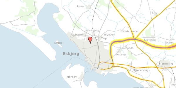 Trafikstøjkort på Venusvænget 101, 6710 Esbjerg V