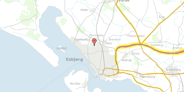 Trafikstøjkort på Vædderens Kvarter 196, 6710 Esbjerg V