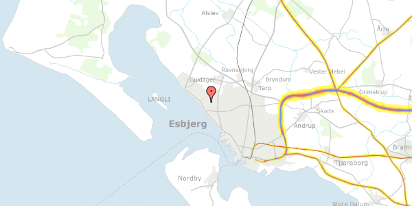 Trafikstøjkort på Åbakken 7, 6710 Esbjerg V