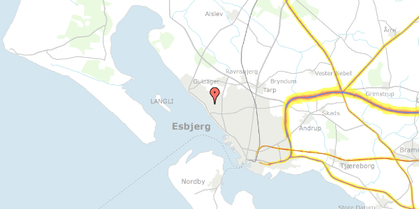 Trafikstøjkort på Åbakken 12, 6710 Esbjerg V