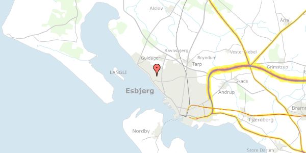 Trafikstøjkort på Ådalen 39, 6710 Esbjerg V