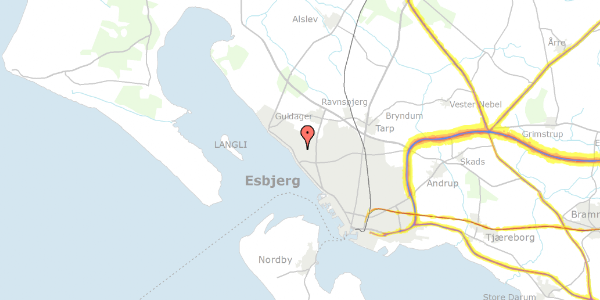 Trafikstøjkort på Ådalen 52, 6710 Esbjerg V