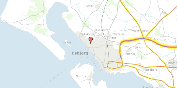 Trafikstøjkort på Ådalen 61, 6710 Esbjerg V